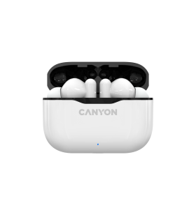 Canyon tws-3 bluetooth headset, with microphone, bt v5.0, bluetrum ab5376a2, battery earbud 40mah*2+charging case 300mah, cable length 0.3m, 62*22*46mm, 0.046kg, white