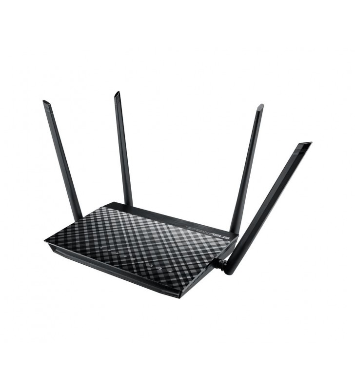Asus rt-ac57u router wireless gigabit ethernet bandă dublă (2.4 ghz/ 5 ghz) negru