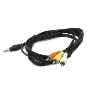 Gembird cca-4p2r-2m gembird audio cable jack 3,5mm (4-pin) m / 3x rca (cinch) m, 2m, black