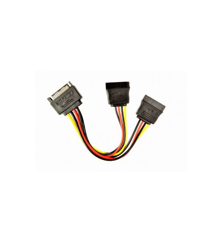 Gembird cc-satam2f-01 gembird cable power sata 15 pin - 2x sata hdd - straight