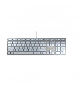 Cherry kc 6000 slim tastaturi usb qwertz pan nordic argint, alb