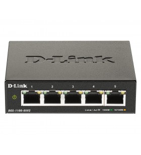 D-Link DGS-1100-05V2 switch-uri Gestionate Gigabit Ethernet (10/100/1000) Negru