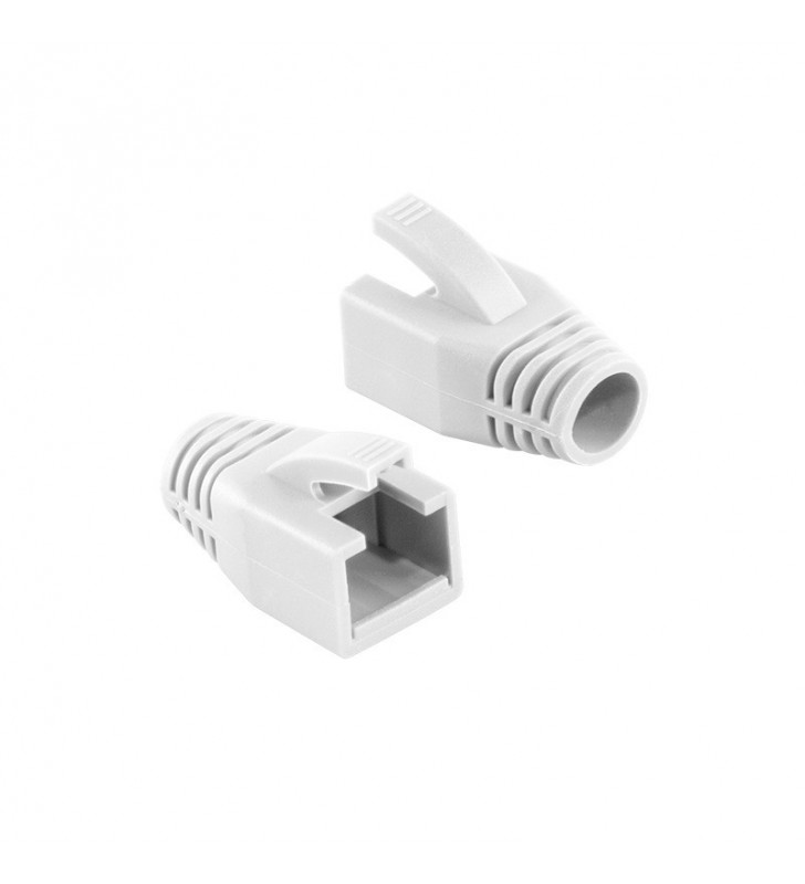 Modular rj45 plug cable boot 8mm white, 50pcs "mp0035w"