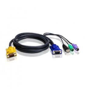 Aten 2l-5303up kvm cable 3in1 sphd hdb15-svga usb ps/2 ps/2 - 3m