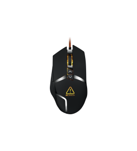 Canyon wired gaming mouse programmable, sunplus 189e2 ic sensor, dpi up to 4800 adjustable by software, black rubber coating with chrome design, cable length 1.7m, 130*72*40mm, 0.12kg