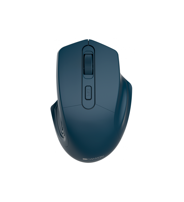 Canyon 2.4ghz wireless optical mouse with 4 buttons, dpi 800/1200/1600, dark blue, 115*77*38mm, 0.064kg