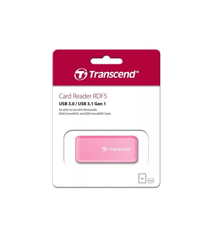 Transcend ts-rdf5r transcend card reader usb 3.1 gen 1 sd/microsd, pink