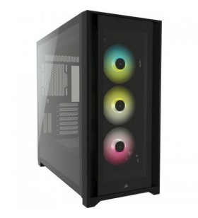 Corsair icue 5000x rgb tempered glass mid-tower atx pc smart case black