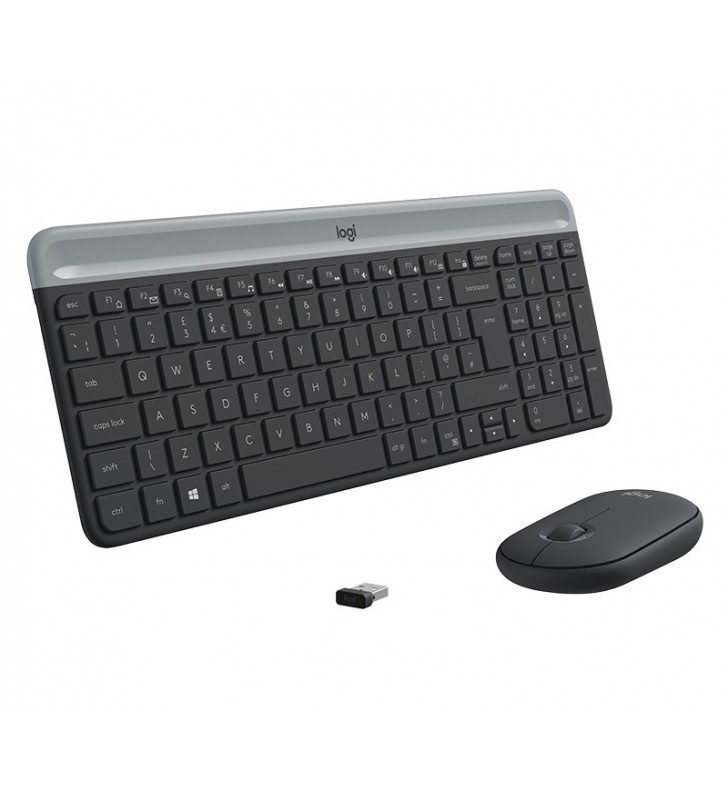 Logitech mk470 slim wireless combo tastaturi rf fără fir qwerty spaniolă grafit