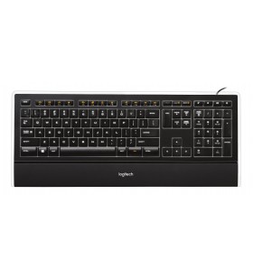 Logitech illuminated keyboard k740 tastaturi usb azerty franţuzesc negru