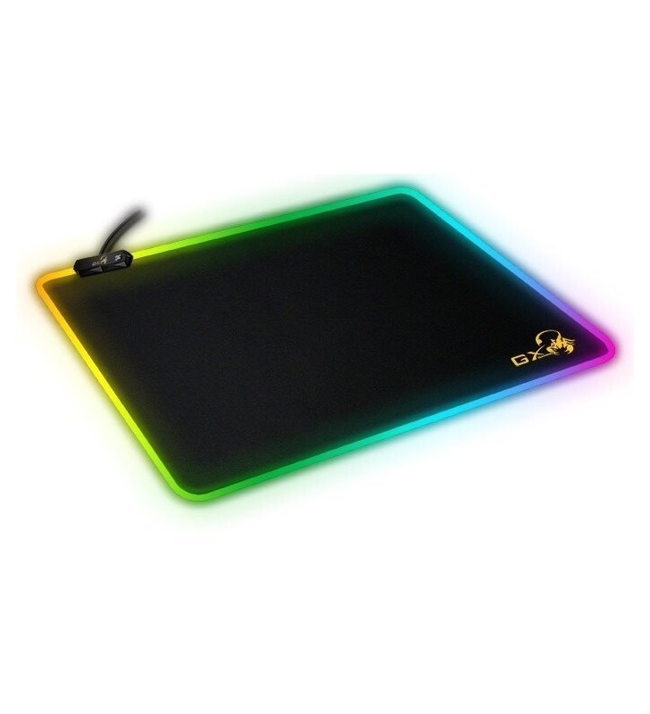 Mouse pad genius, "gx-pad 300s rgb", gaming , cu led, cauciuc si material textil, 320 x 270 x 3 mm, negru , iluminat rgb, "31250005400"