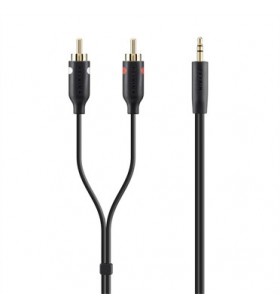 Belkin f3y116bt2m cablu audio 2 m 2 x rca 3.5mm negru