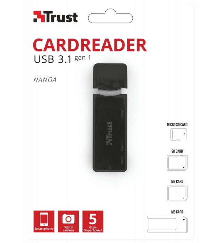 Card reader trust nanga, usb 3.1, black