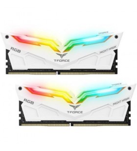 Kit memorie teamgroup t-force night hawk white rgb 16gb, ddr4-3200mhz, cl16, dual channel
