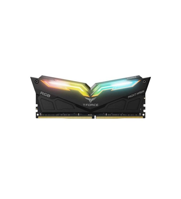 Kit memorie teamgroup t-force night hawk black rgb 16gb, ddr4-3200mhz, cl16, dual channel