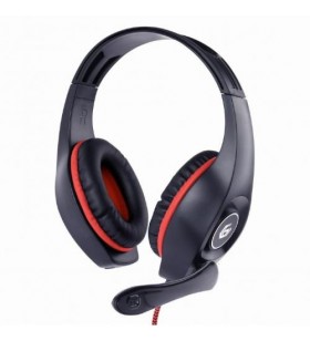 Gembird gaming headset with volume control red-black 3.5 mm