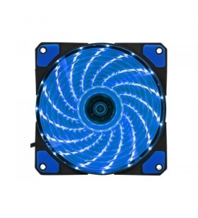 Gembird pc case fan with 15 leds light 3+4p connector blue 120 x 120 x 25 mm