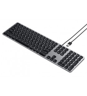 Tastatura satechi usb cu fir din aluminiu, space gray