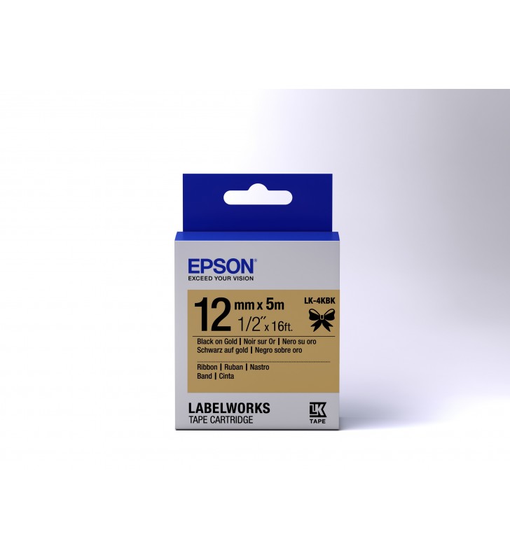 Epson rolă de etichete cu bandă satinată lk-4kbk negru/auriu 12 mm (5 m)