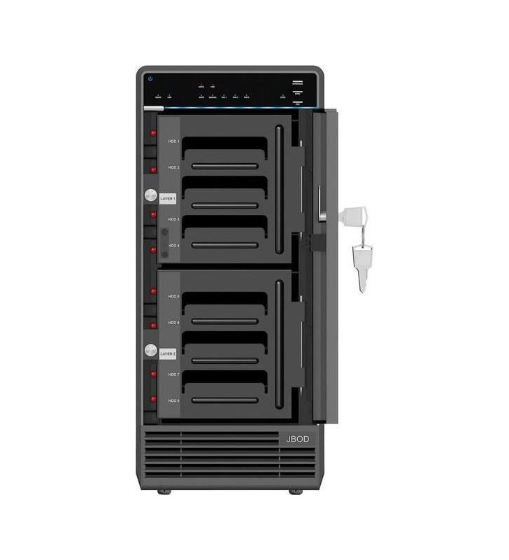 Icybox ib-rd3680su3 icybox external 3,5 hdd 8-bay case sata i/ii/iii, usb 3.0, esata, raid, black