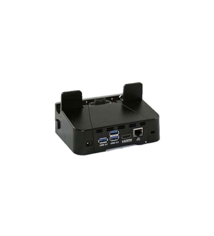 1-slot dock with rugged io adapter: hdmi, ethernet, 3xusb 3.0 requires  pwr-bga12v50w0ww,  cbl-dc-388a1-01 and 3 wire ac cable