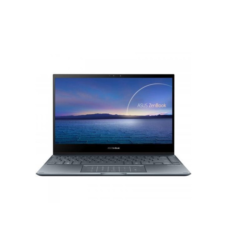 Laptop 2-in-1 asus zenbook flip 13 ux363ea-hp322r, intel core i7-1165g7, 13.3inch touch, ram 8gb, ssd 512gb, intel iris xe graphics, windows 10 pro, pine grey + docking station