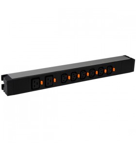 Legrand pdu 19"  1u aluminium profile / 6 c13 outlets + 2 c19 outlets with cord locking system, 230 v - 50/60 hz power supply1u