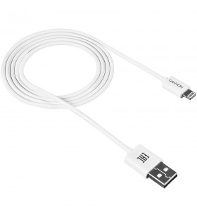 Canyon lightning usb cable for apple, round, cable length 1m, white, 15.9*7*1000mm, 0.018kg