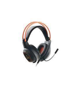 Canyon gaming headset with 7.1 usb connector, adjustable volume control, orange led backlight, cable length 2m, black, 182*90*231mm, 0.336kg