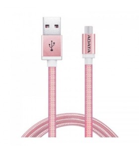 Cablu de date adata, usb - microusb, 1m, pink