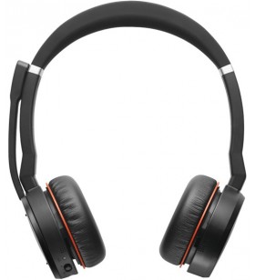 Jabra Evolve 75 MS Stereo Căști Bandă de fixare pe cap Bluetooth Negru, Roşu