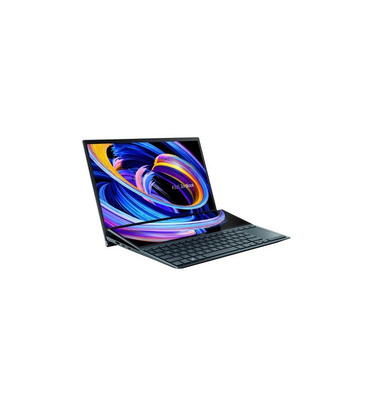 Laptop asus zenbook duo 14 ux482eg-hy011r, intel core i5-1135g7, 14inch touch, ram 8gb, ssd 512gb, nvidia geforce mx450 2gb, windows 10 pro, celestial blue + backpack triton