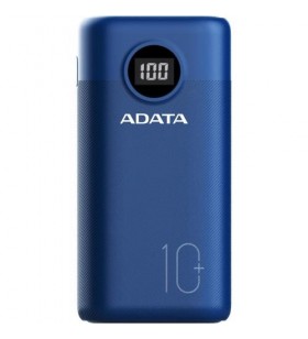 Baterie portabila a-data p10000qcd, 10000mah, 2 x usb, 1 x usb-c, blue