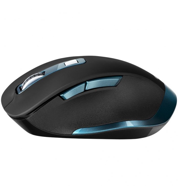 Canyon 2.4ghz wireless mouse, with 6 buttons,dpi 800/1200/1600/2000/2400,battery:aaa*2 pcs , black-blue 119.6*81.1*43.3mm86.8g