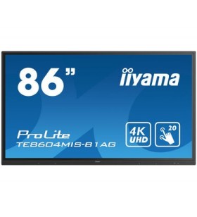 Iiyama te8604mis-b1ag afișaj semne panou informare digital de perete 2,18 m (86") ips 4k ultra hd negru ecran tactil procesor
