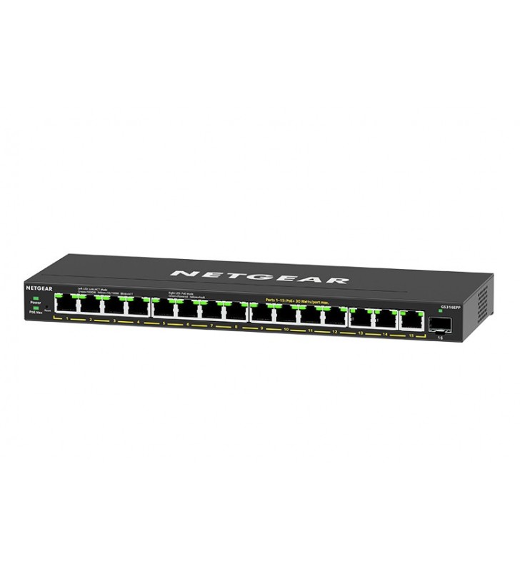 Netgear gs316epp-100pes switch-uri gestionate power over ethernet (poe) suport negru