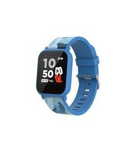 Kids smart watch, 1.3 inches ips full touch screen, blue plastic body, ip68 waterproof, bt5.0, multi-sport mode, built-in kids game, compatibility with ios and android, 155mah battery, host: d42x w36x t9.9mm, strap: 240x22mm, 33g
