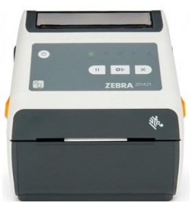 Direct thermal printer zd421 healthcare, 203 dpi, usb, usb host, ethernet, btle5, eu and uk cords, swiss font, ezpl