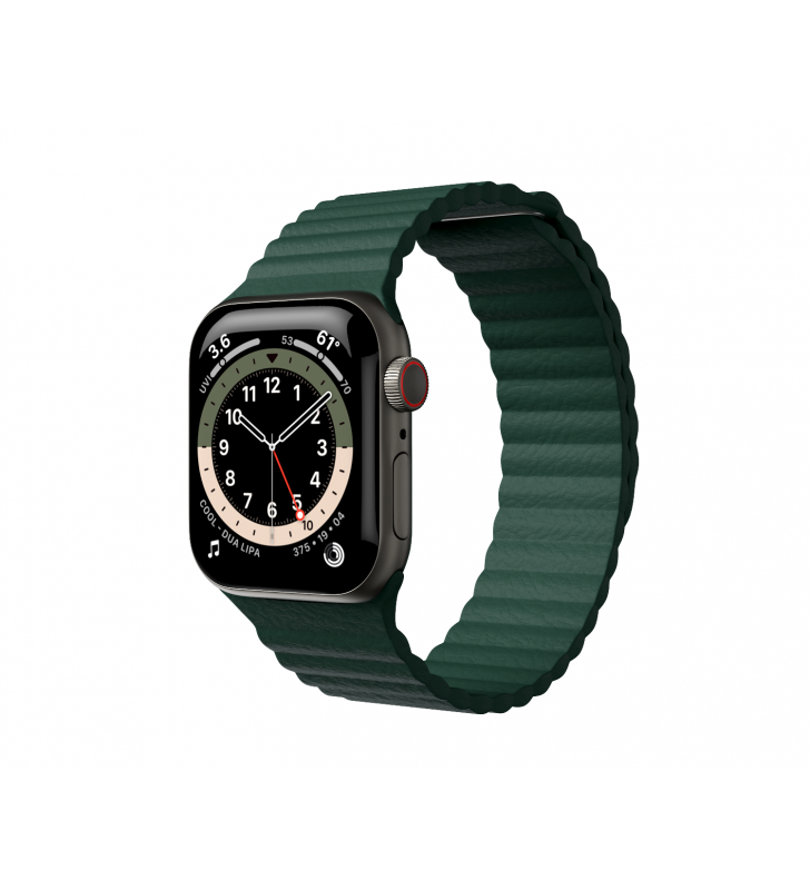 Curea next one leather loop pentru apple watch 42-44mm, leaf green