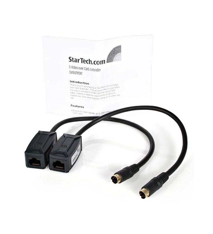 Startech.com svidutpext repetoare audio/video emițător & receiver av negru