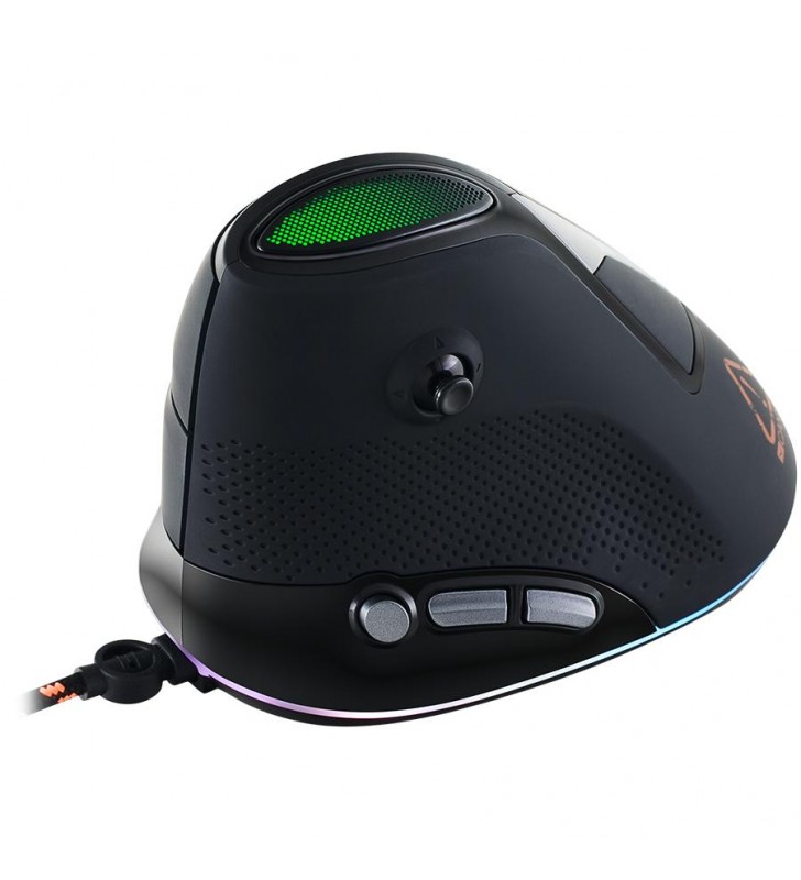 Wired vertical gaming mouse with 7 programmable buttons, pixart optical sensor, 6 levels of dpi and up to 4800, 2 million times 