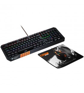 Canyon 3in1 gaming set, keyboard with rainbow led(104 keys), mouse with rgb(dpi 800/1600/3200/4200), mouse mat with size 350*250