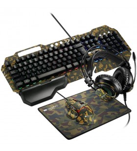 Canyon 4in1 gaming set, keyboard with backlight(104 keys), mouse with weight adjustment(dpi 800/1000/1200/1600/2400/3200/4800/64