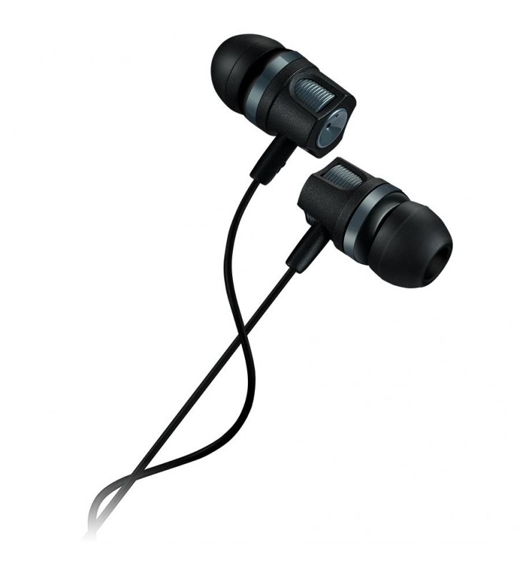 Canyon stereo earphones with microphone, dark gray, cable length 1.2m, 21.5*12mm, 0.011kg