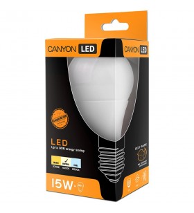 Canyon ae27fr15w230vn led lamp, a70 shape, e27, 15w, 220-240v, 200°, 1550 lm, 4000k, ra80, 50000 h