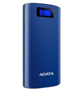 Power bank adata 20000mah, 2 x usb, digital display pt. status baterie, p20000d 20.000 mah, total 2.1a, blue, "ap20000d-dgt-5v-