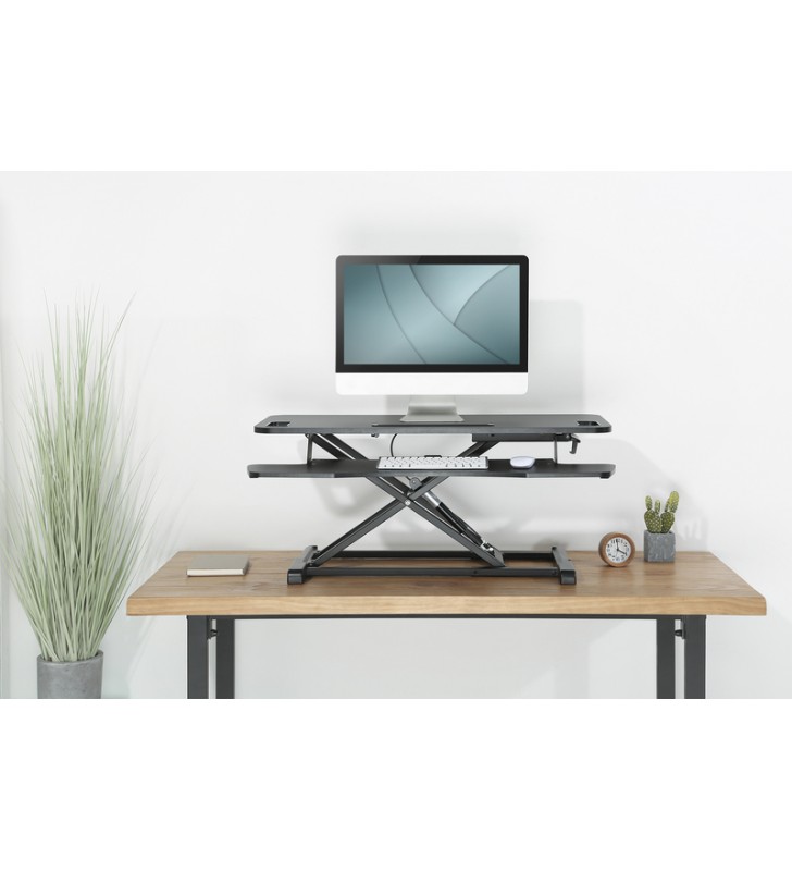 Ergonomic workspace riser/height adj.sit-stand desktopwh