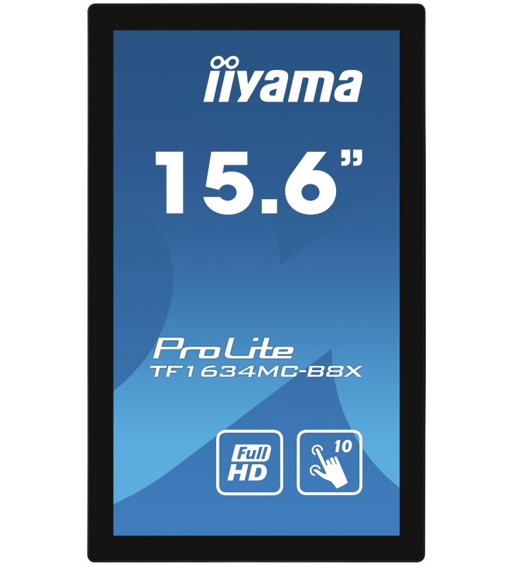Iiyama prolite tf1634mc-b8x monitoare cu ecran tactil 39,6 cm (15.6") 1920 x 1080 pixel multi-touch multi-gestual negru