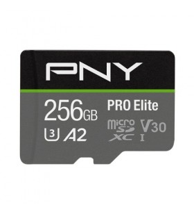 Memory card pny pro elite microsdxc 256gb, class10 u3+ adaptor sd