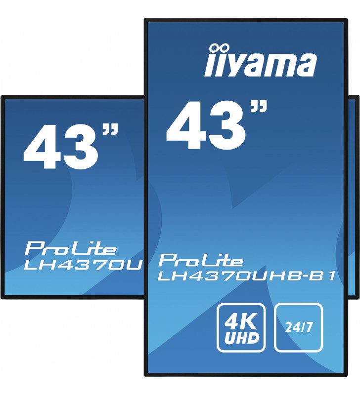 Iiyama lh4370uhb-b1 afișaj semne panou informare digital de perete 108 cm (42.5") va 4k ultra hd negru procesor încorporat